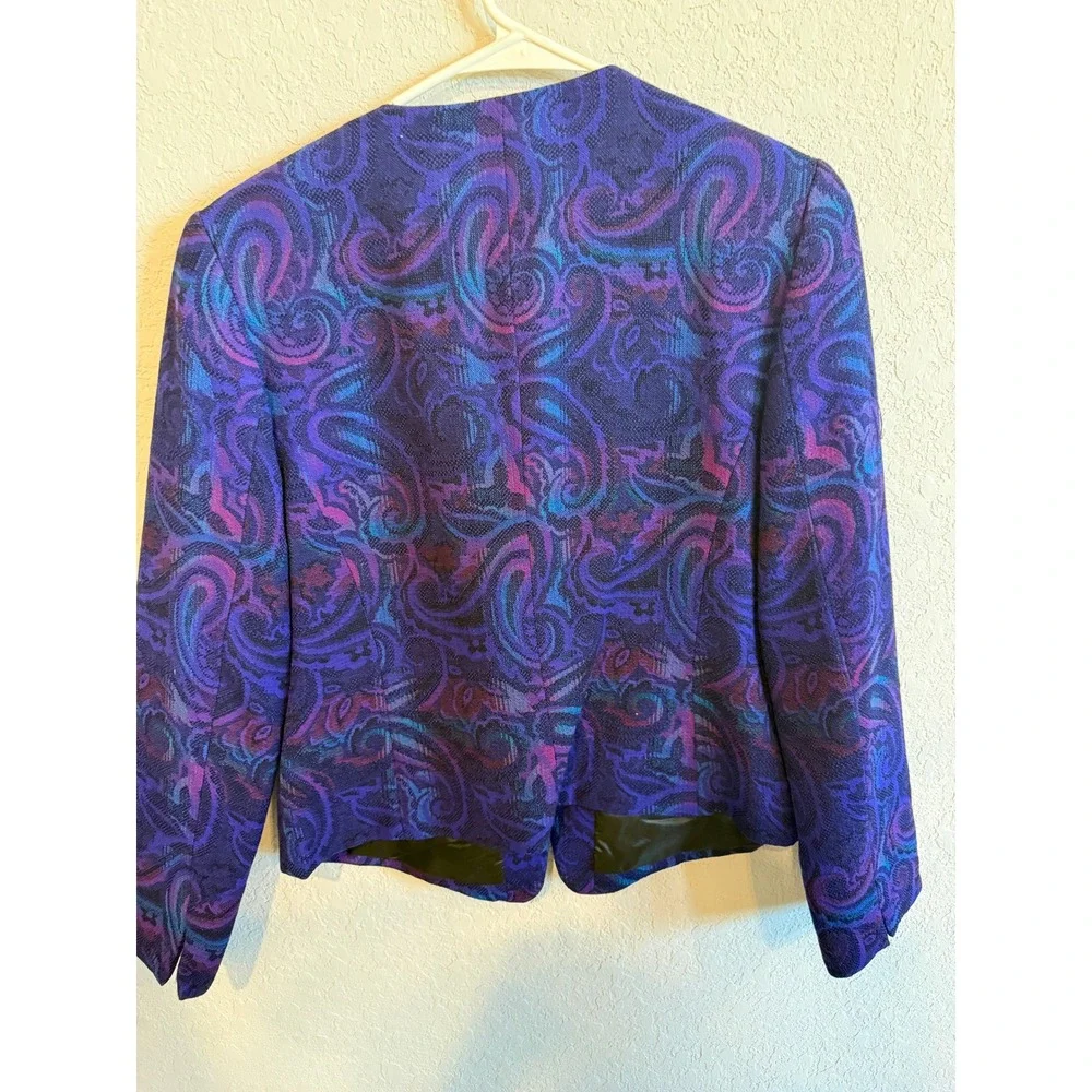 Pendleton‎ 100% Virgin Wool Paisley Jacket Blazer Size 6 Purple Blue Pink